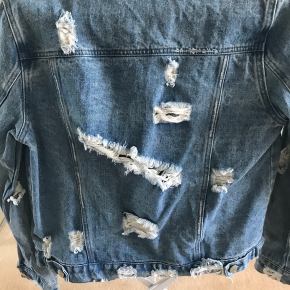 Distressed Denim Jean Jacket - Picture 3 of 3